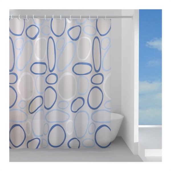Tenda doccia Gedy TVI13441230 CIOTOLI Azzurro e Bianco
