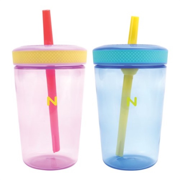 Tazza bimbo con cannuccia antiversamento Nuby NV04049 Assortito
