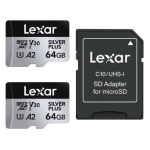 LEXAR - Scheda di memoria Lexar LMSSIPL064G BNANU (2-PACK) SILVER PLUS Double