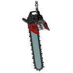 ABYstyle - Portachiavi Abystyle ABYKEY612 CHAINSAW MAN Head Rosso e Nero