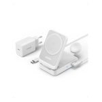 ANKER - Caricabatterie Anker B2557321 MAGGO Charging Station Foldable 3in1 Whi