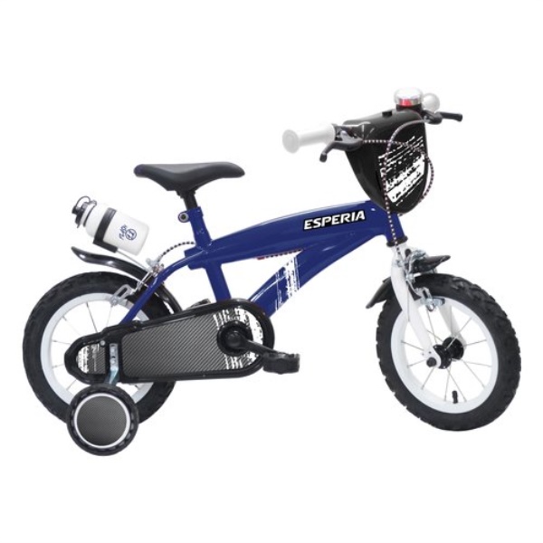 Bicicletta Esperia 23569E BIMBO FLASH con rotelle e accessori Blu