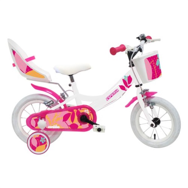 Bicicletta Esperia 25146E BIMBA STARLET con rotelle e accessori Bianco