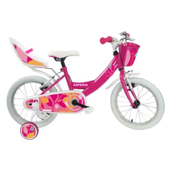 Bicicletta Esperia 25147E BIMBA STARLET con rotelle e accessori Fucsia