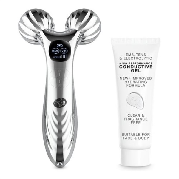Massaggiatore facciale Rio the Beauty FARM Face & Body Roller Silver