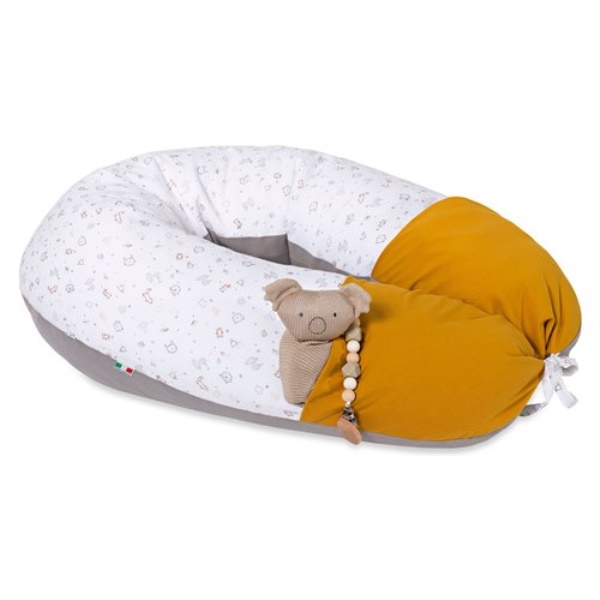 Cuscino allattamento con tasche Baby Idea DOSE DODO Senape
