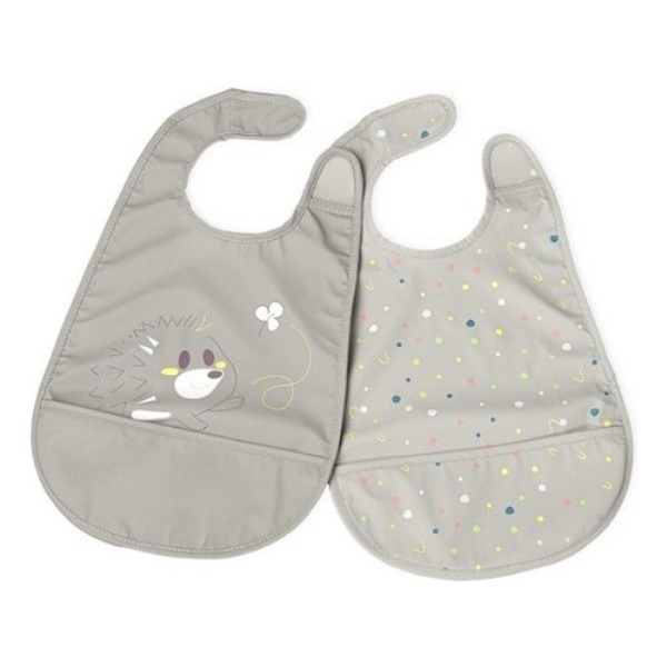 Set bavaglini Chicco 00016301350000 con tasca briciole Grigio