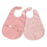 CHICCO - Set bavaglini Chicco 00016301150000 con tasca briciole Rosa