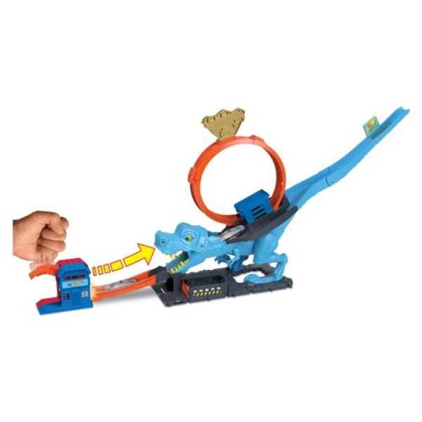 Playset Sfreccia sul T-Rex Mattel HKX42 HOT WHEELS CITY