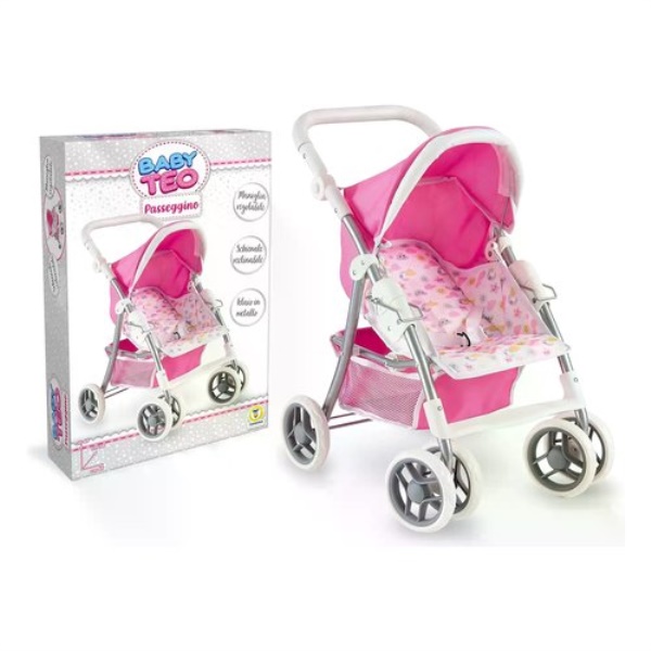 Passeggino giocattolo Teorema 74336 BABY TEO schienale regolabile Rosa