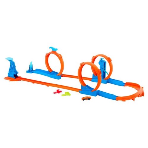 Playset Pista Triplo Loop con Speed Snap Track auto 1:64 Mattel JDW39 
