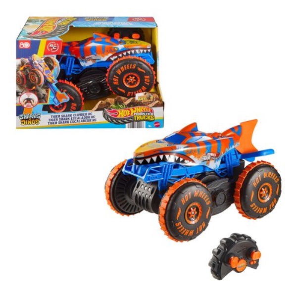 Radiocomando Mattel JFR39 HOT WHEELS MONSTER TRUCKS Tiger Shark Super 