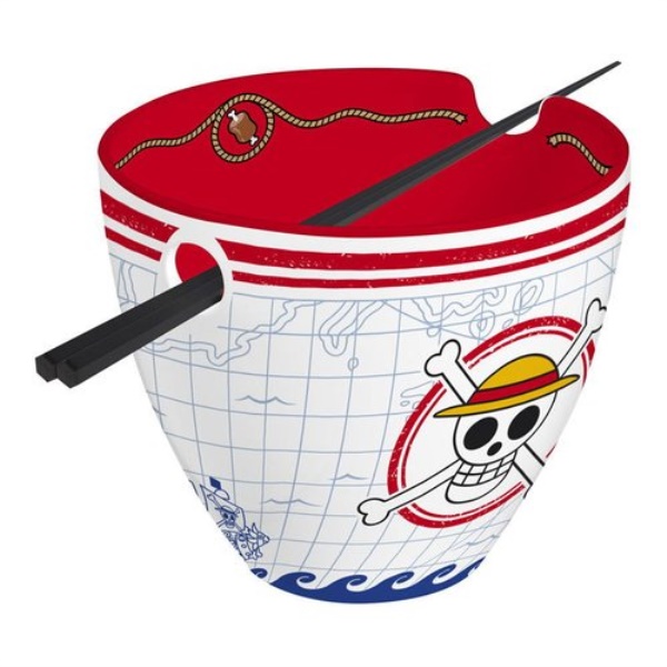 Scodella Abystyle ABYBOL081 ONE PIECE Ramen con bacchette 22,5cm Bianc