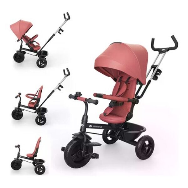 Triciclo Kinderkraft KRASTO02PNKPL00 ASTON 2 evolutivo 6 in 1 Pink