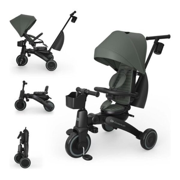 Triciclo Kinderkraft KRJAZZ03GRE0000 JAZZ 3 pieghevole evolutivo 6 in 