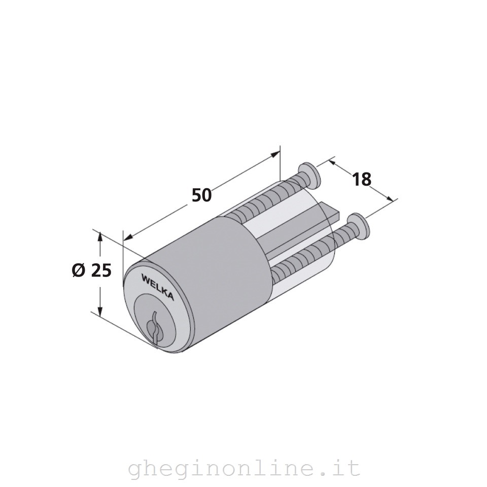 WELKA 603.00.00.1 093/11 CILINDRO APPLICARE TONDO 603.00.00 mm 50