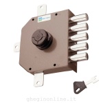 MOTTURA - serratura quintuplice c/pomolo sinistra verniciata pompa mm.50 cilindro diam.34