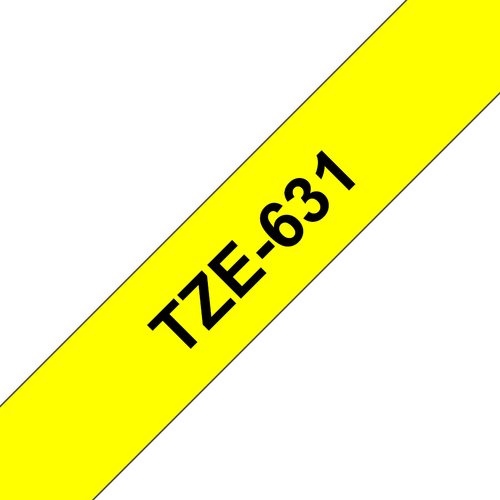 Brother TZE631 nastro per etichettatrice Nero su giallo TZe