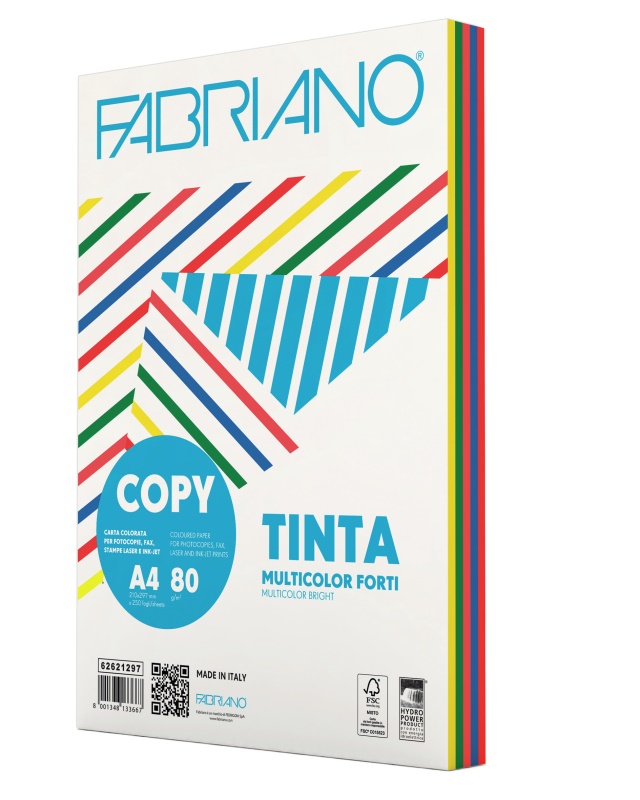 Fabriano Carta Colorata mix Colori Forti A4 80 g/m2 250 Fogli