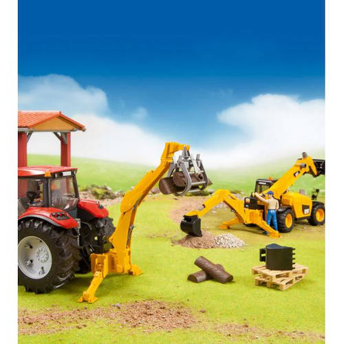 Mezzo cantiere Bruder 2141 Cat Caterpillar benna telescopica