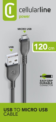 Cellularline USB Data Cable - Micro USB Cavo dati comodo e versatile Nero