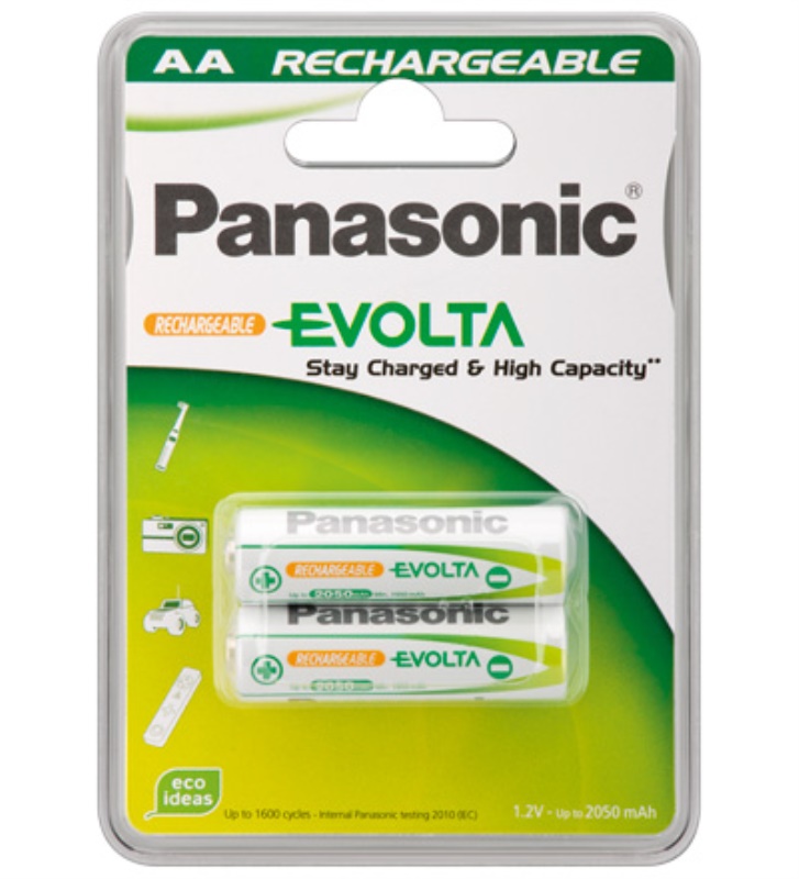 Wentronic AA 2.05Ah NiMH 2-BL EVOLTA Panasonic Batteria ricaricabile Nichel-Metallo Idruro (NiMH)