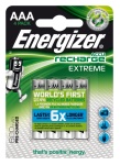 Energizer - Energizer Accu Recharge Extreme 800 AAA BP4, Batteria ricaricabile, Nichel-Metallo Idruro (NiMH), 1,2 V, 4 pezzo(i), 800 mAh, Argento