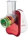 MOULINEX - Moulinex Fresh Express DJ755G Affettatutto Grattugia Elettrico, 5 Funzioni di Taglio, 150 W, 1 Liter, 1 Decibel, plastica, Rosso, Rosso, Bianco, Metallo, Pane, Formaggio, Cioccolato, Noci, Ortaggi, AC, 150 W