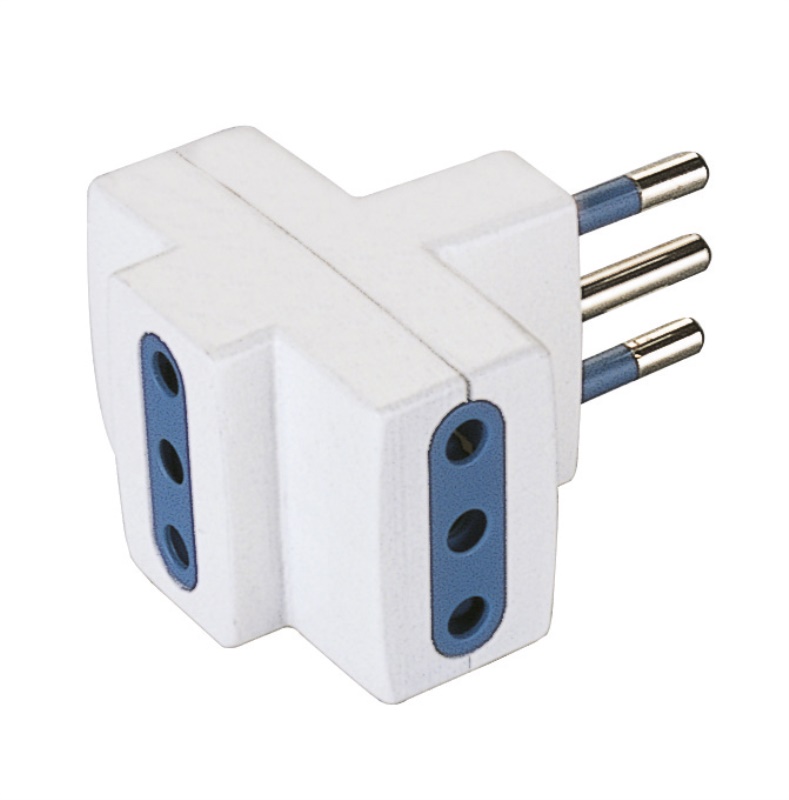 Poly Pool PP0447 adattatore per presa di corrente Tipo L (IT) Blu, Bianco