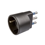 Polypool - Poly Pool PP0432.1, Tipo L (IT), Tipo C (Europlug), 250 V, 16 A, Nero, 2P + T