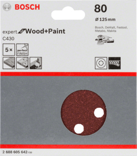Bosch 2 608 605 642 accessorio per levigatrici 5 pz Carta abrasiva