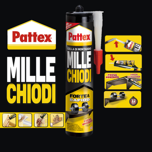 Pattex Millechiodi Forte & Rapido 400g Gel Adesivo in acrilico 400 ml