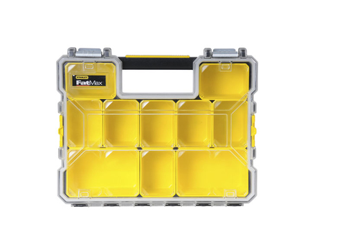 Stanley 1-97-518 Cassetta degli attrezzi Scatola per minuteria Plastica Nero, Trasparente, Giallo