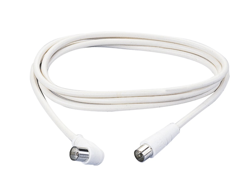Poly Pool PP0619 cavo coassiale 1,5 m F Plug Bianco