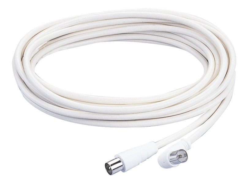 Poly Pool PP0622 cavo coassiale 5 m F Plug Bianco