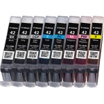 CANON - Canon CLI-42 BK/C/M/Y/PM/PC/GY/LGY, Originale, Inchiostro a base di tintura/Inchiostro a base di pigmento, Nero, Ciano, Grigio, Grigio chiaro, Magenta, Ciano per foto, Magenta per foto, Giallo, Multi pack, Canon PIXMA PRO-100, 8 pezzo(i)