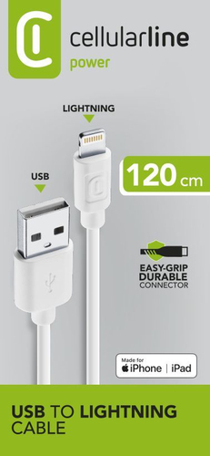 Cellularline USB Data Cable - Lightning Cavo dati comodo e versatile Bianco