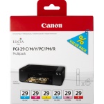 CANON - Canon PGI-29 C/M/Y/PC/PM/R, Originale, Inchiostro a base di tintura/Inchiostro a base di pigmento, Ciano, Magenta, Ciano per foto, Magenta per foto, Rosso, Giallo, Multi pack, Canon Pixma Pro 1, 6 pezzo(i)