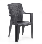 Ipae - Progarden - Ipae-Progarden Poltrona Eden Antracite, Pranzo, Griglia, Seduta rigida, Schienale rigido, Polipropilene (PP), Antracite