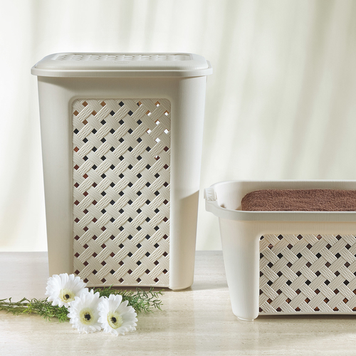 Tontarelli Cesta Portabiancheria Arianna 50L - Angora