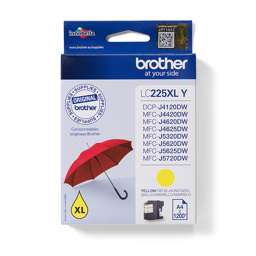 Brother LC-225XLY cartuccia d'inchiostro 1 pz Originale Giallo