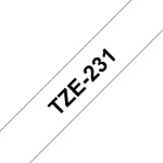 BROTHER - Brother TZe231, Nero su bianco, TZe, Ad inchiostro, Lucida, GL-100, PT-1000, PT-1000BM, PT-1010, PT-1010B, PT-1010NB, PT-1010R, PT-1010S, PT-1090, PT-1090BK,..., 1,2 cm