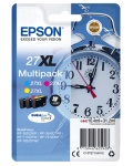 EPSON - Epson Alarm clock Multipack Sveglia 3 colori Inchiostri DURABrite Ultra 27XL, Originale, Inchiostro a base di pigmento, Ciano, Magenta, Giallo, Epson, Multi pack, - WorkForce WF-7720DTWF - WorkForce WF-7715DWF - WorkForce WF-7710DWF - WorkForce WF-7620DTWF -...
