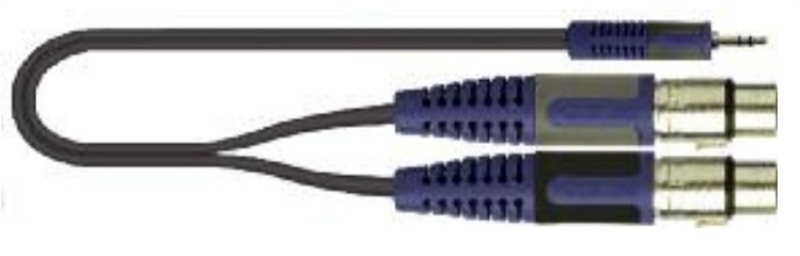 QUIK-LOK RKSA/194-5 cavo audio 5 m 2 x 3.5mm 2 x XLR (3-pin) Nero, Blu, Grigio