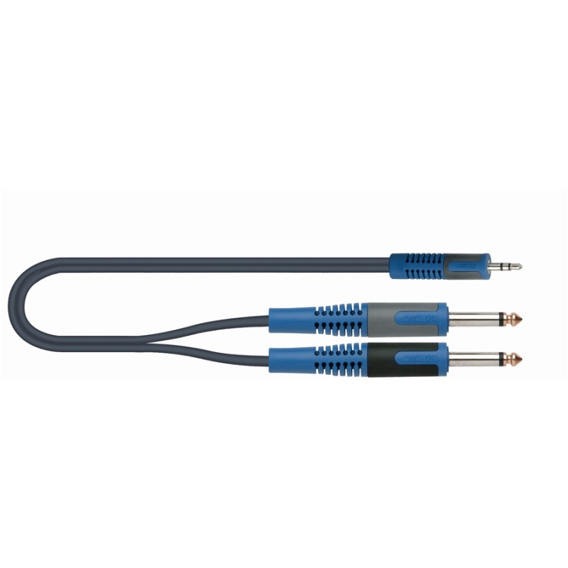 QUIK-LOK RKSA/140-2 cavo audio 2 m 3.5mm 2 x 6.35mm Nero, Blu, Grigio