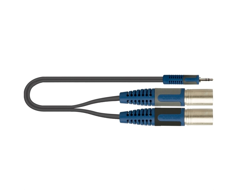 QUIK-LOK RKSA/192-5 cavo audio 5 m 3.5mm 2 x XLR (3-pin) Nero, Blu, Grigio
