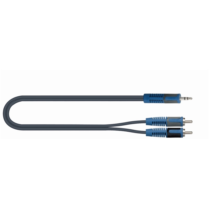 QUIK-LOK RKSA/150-2 cavo audio 2 m 3.5mm 2 x RCA Nero, Blu, Grigio