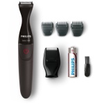 PHILIPS - Philips MULTIGROOM Series 1000 Regolabarba di precisione, Lavabile, Non richiede manutenzione (non necessita di lubrificazione), Nero, Rosso