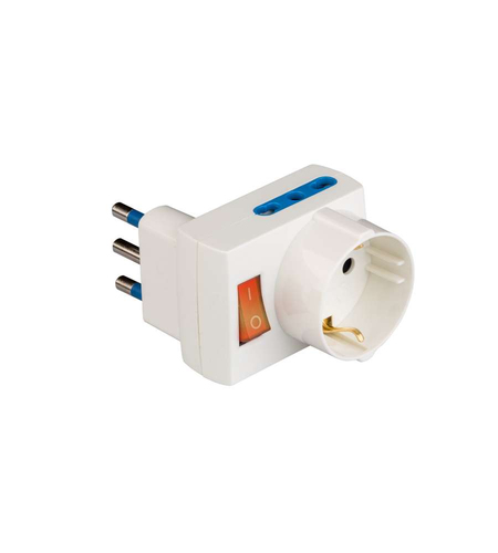 Adattatore Poly Pool PP2382R SALVASPAZIO con interruttore Bianco