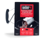 Weber Kit Ciminiera Accensione, 2kg Bricchetti, 6 Cubetti Accendifuoco